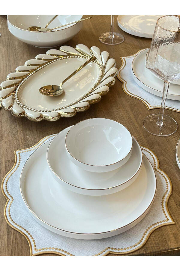 Modern Gold Dinner Set 44 Pieces 6 Person - 2