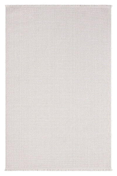 Modern Woven Rug with White Fringe for Living Room, Bedroom, Hallway, White Runner Rug - 14