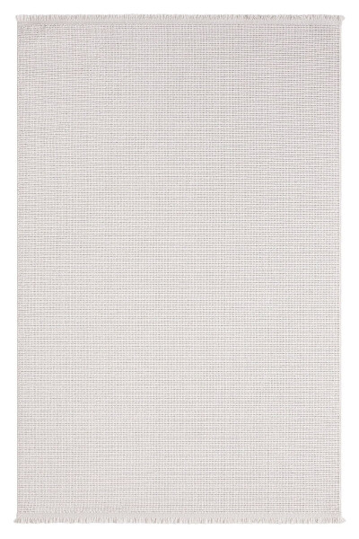 Modern Woven Rug with White Fringe for Living Room, Bedroom, Hallway, White Runner Rug - 7