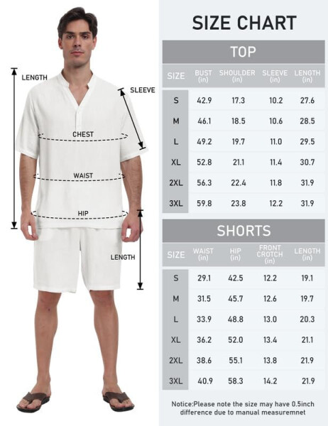 MoFiz Erkek Keten Takımları 2 Parça Yaz Tatil Parti Plaj Kıyafetleri Kısa Kollu Düğmeli Gömlek ve Pantolon Takımı - 7