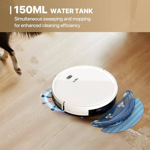 mollie Robot Vacuum and Mop with Wi-Fi/App, Automatic Self-Charging Robotic Vacuum Cleaner, 2800Pa Suction, Slim, Good for Hard Floors Carpets, White - 5