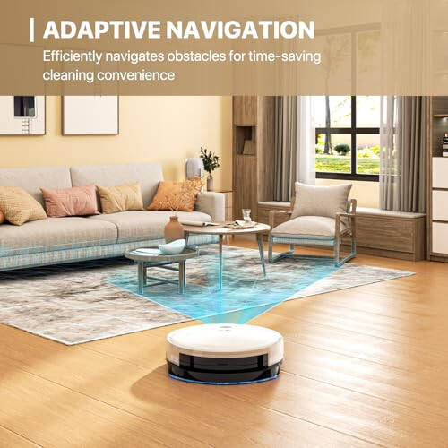 mollie Robot Vacuum and Mop with Wi-Fi/App, Automatic Self-Charging Robotic Vacuum Cleaner, 2800Pa Suction, Slim, Good for Hard Floors Carpets, White - 6