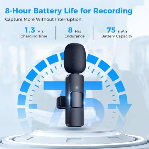 Moman Wireless Lavalier Microphone for iPhone, Clip on Microphone for Video Recording Interview Podcast Vlog YouTube - 3