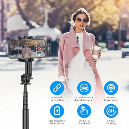 Moman Wireless Lavalier Microphone for iPhone, Clip on Microphone for Video Recording Interview Podcast Vlog YouTube - 5