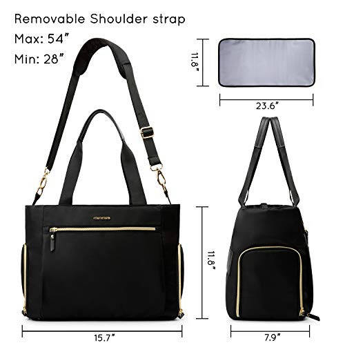 Mommore Breast Pump Bag Diaper Tote Bag with 15 Inch Laptop Sleeve Fit Most Breast Pumps Like Medela, Spectra S1,S2, Evenflo - 6