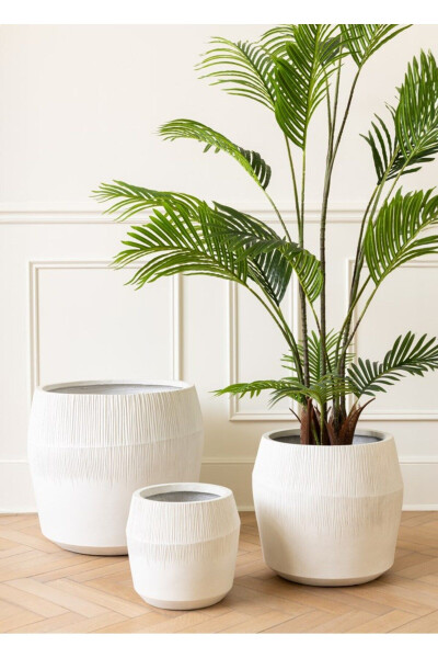 MONA CERAMIC WHITE POT / S - 3