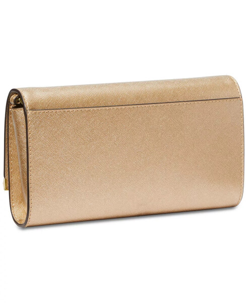 Mona East West Large Leather Clutch Pale Gold - 7