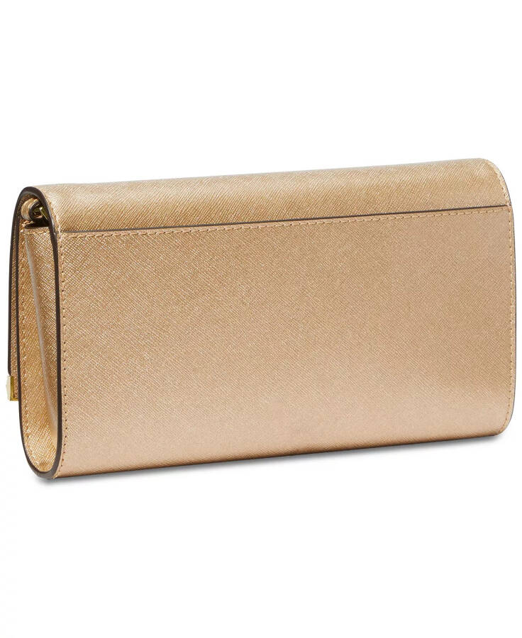 Mona East West Large Leather Clutch Pale Gold - 3