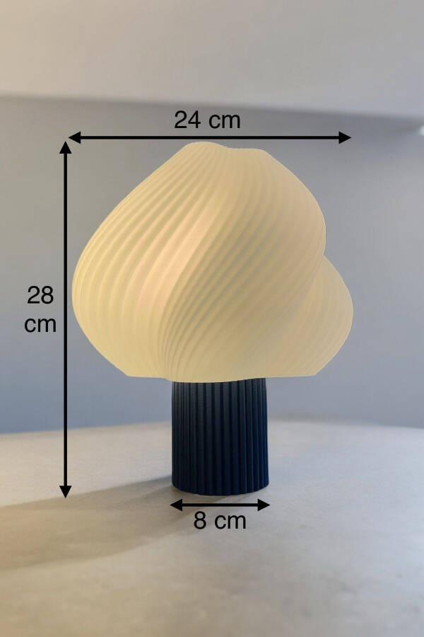 Mona Stolik Chiroqi Kobalt Movi Tanasi Lampa Soyasi (LED Lampochasi Sovg'a Qilingan) - 11