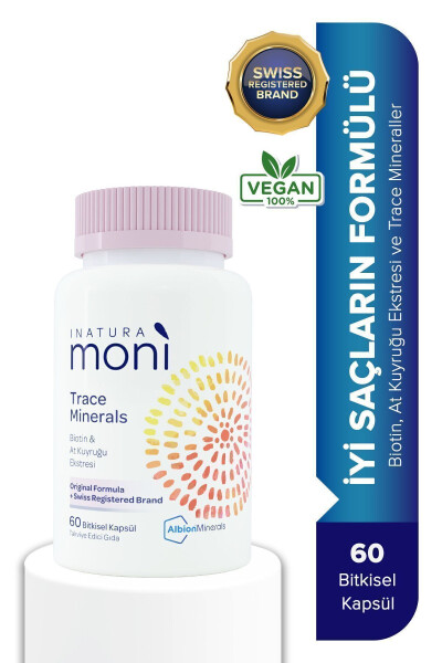 Moni Trace Minerals Saç Cilt Tırnak Vitamini 60 Vegan Kapsül Biyotin, Çinko, At Kuyruğu (SİLİKA) - 9