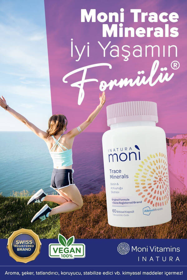 Moni Trace Minerals Saç Cilt Tırnak Vitamini 60 Vegan Kapsül Biyotin, Çinko, At Kuyruğu (SİLİKA) - 12