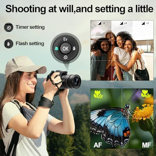 Monitech 64MP Digital Camera for Photography, 12x Optical Zoom Bridge Cameras with Macro, 4K vlogging Camera for YouTube, Auto Focus, Camera Straps, 2 batteries and 32GB SD Card - 4