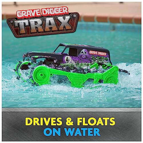 Monster Jam, Resmi Grave Digger Trax Her Arazide Kumanda Edilen Açık Hava Aracı, 1:15 Ölçekli, 4 Yaş ve Üzeri Erkek ve Kız Çocukları İçin Oyuncaklar - 3