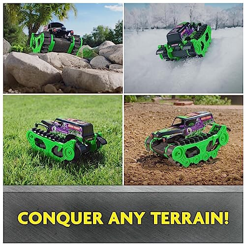 Monster Jam, Resmi Grave Digger Trax Her Arazide Kumanda Edilen Açık Hava Aracı, 1:15 Ölçekli, 4 Yaş ve Üzeri Erkek ve Kız Çocukları İçin Oyuncaklar - 5