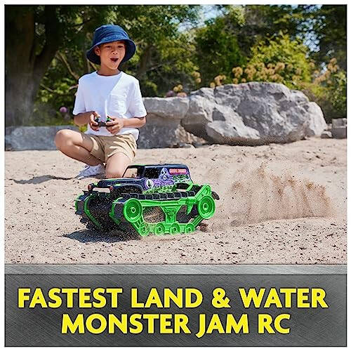 Monster Jam, Resmi Grave Digger Trax Her Arazide Kumanda Edilen Açık Hava Aracı, 1:15 Ölçekli, 4 Yaş ve Üzeri Erkek ve Kız Çocukları İçin Oyuncaklar - 7