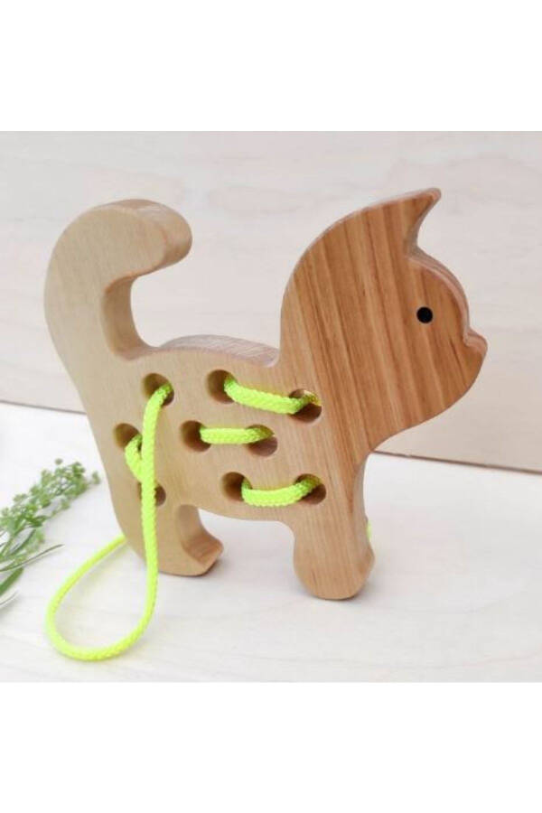 Montessori Educational Wooden Toy - Dog Stringing - 13