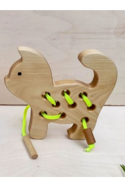 Montessori Educational Wooden Toy - Dog Stringing - 16