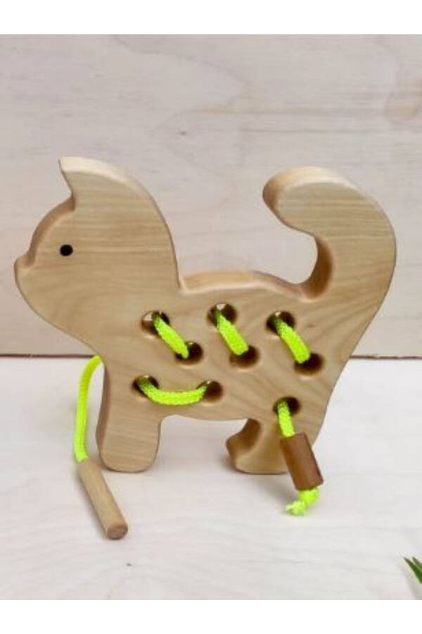 Montessori Educational Wooden Toy - Dog Stringing - 12