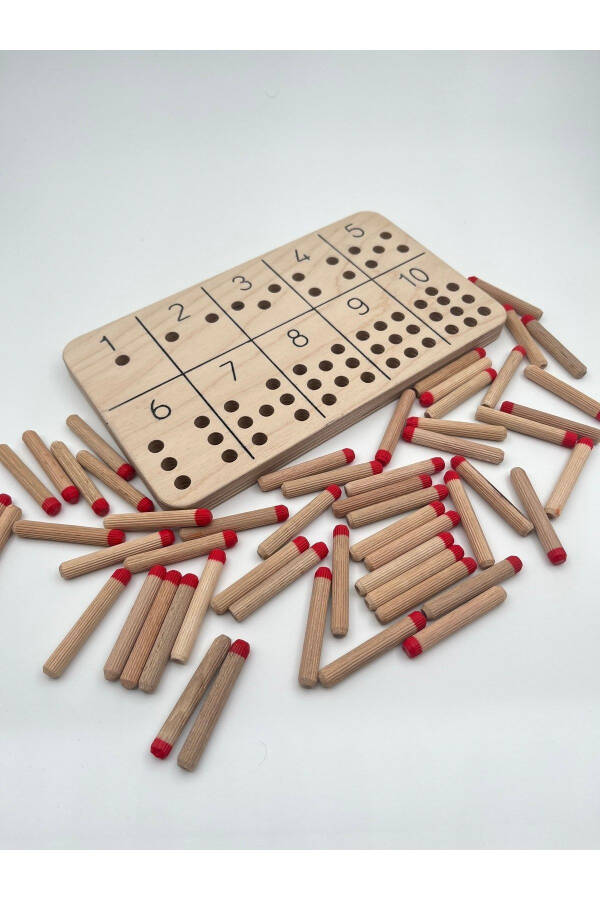 Montessori Sticks Number Learning Toy, Counting Skill Development Educational Wooden Material - 2