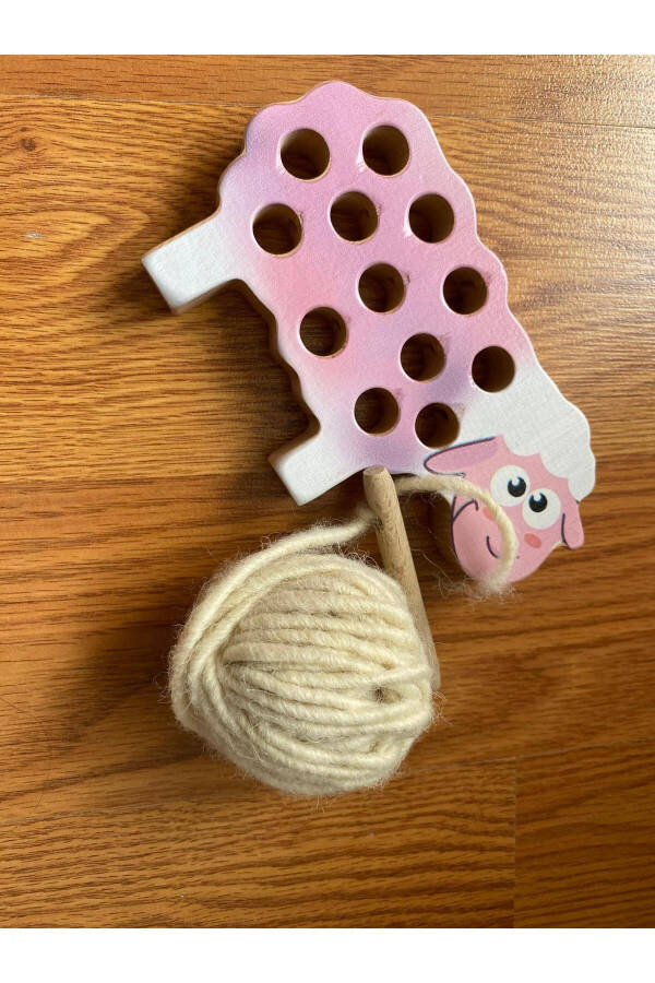 Montessori Wooden Sheep & Pencil-String (STRINGING, EDUCATIONAL TOY QUALITY HAND SKILLS KNITTING GAME) - 2