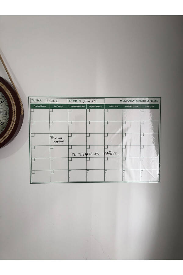 Monthly Planner Calendar Smart Paper Board Whiteboard + Pen Applicable to Wall Glass Board - 6