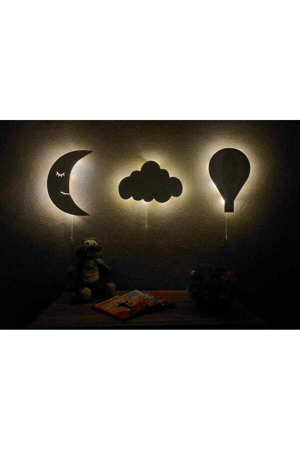 Moon Balloon and Cloud String Night Light Baby Kids Room Decorative Lighting - 4