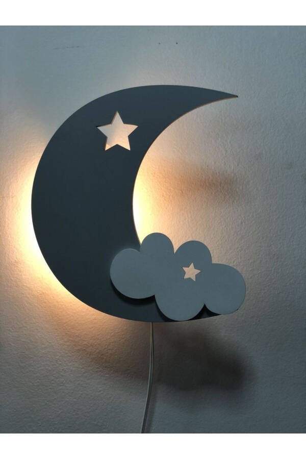 Moon Cloud Night Light Kids Room Baby Room Decorative Led Lighting 30cm - 1