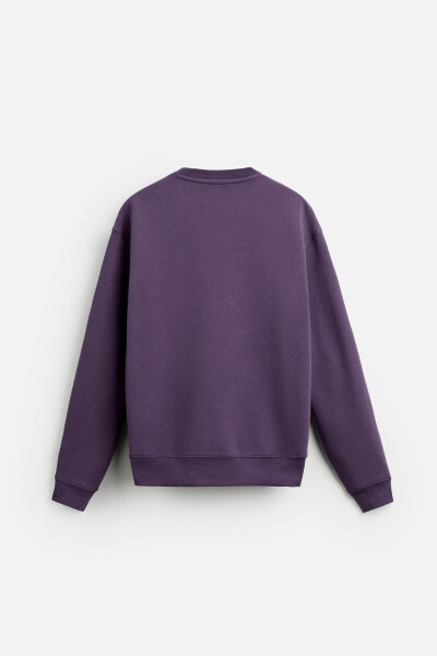 Mor bisiklet yakalı sweatshirt - 7