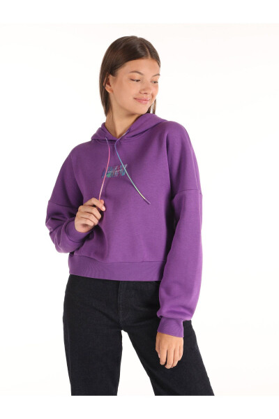 Mor kadın sweatshirt - 1