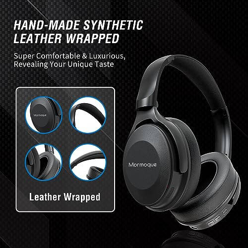 MORMOQUE BH005 Over Ear Headphones, Wireless Bluetooth Head Phones, HiFi Stereo Deep Bass, Foldable and Retractable Built-in Mic Hands Free Calls, for iPhone, iPad, Laptop, Mobile Phones, Desktop Computer - 5