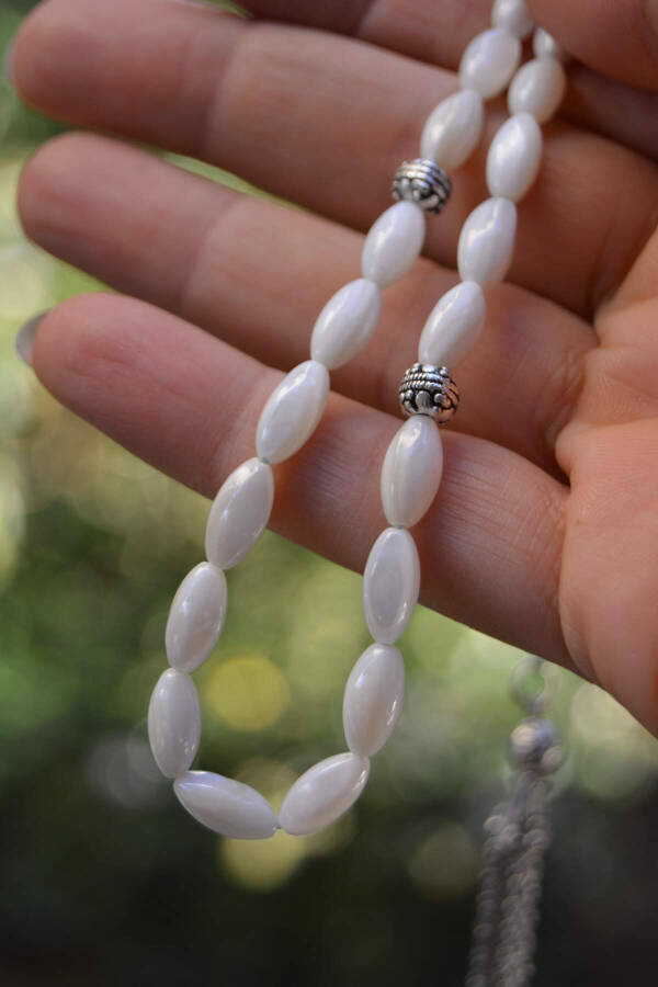 Mother of Pearl Natural Stone White Prayer Beads - 5