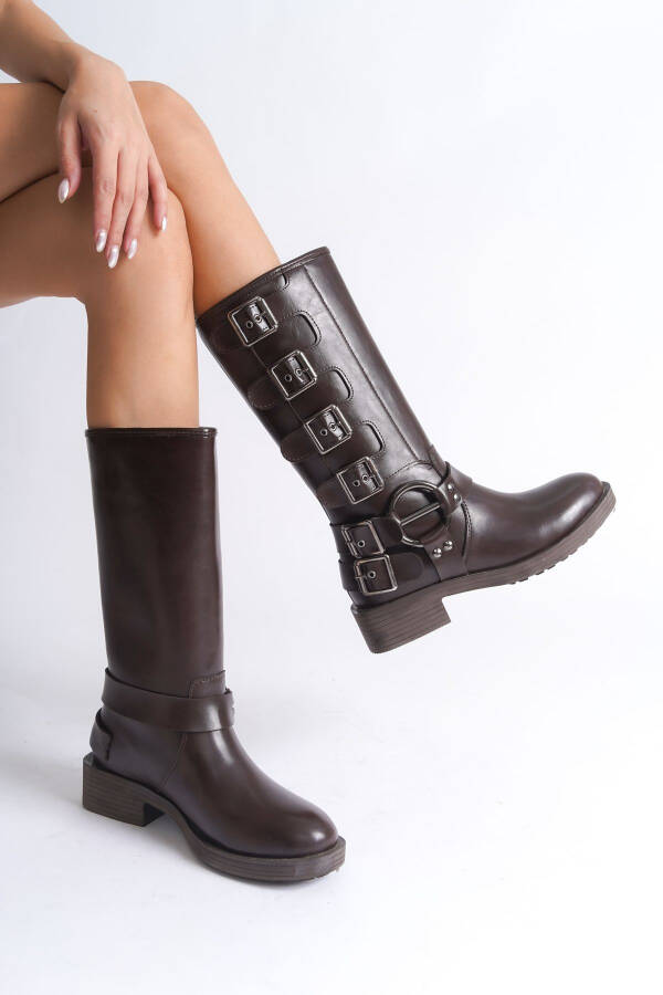 Motorcycle boots with metal accents - 2