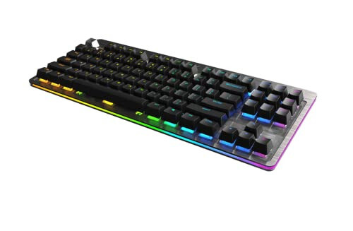 Mountain Everest Core Mechanical Gaming Keyboard - USB Hub - Cherry MX Hot-Swappable Switches - RGB Backlit (Gunmetal Gray, Red - Linear & Quiet) - 1