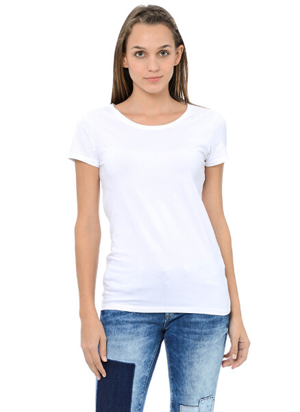 Movi yumaloq yoqali oq ayollar T-ko'ylagi M162767-620 BASIC T-SHIRT - 1