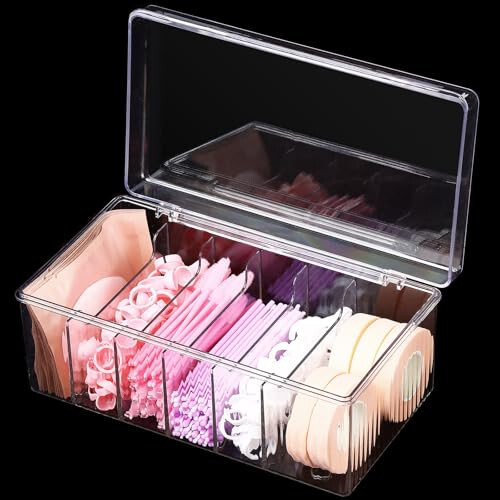 MoyRetty Acrylic Lash Extension Organizer, Large Capacity Eyelash Extension Supplies Storage Container Box, Neatly Store and Organize Your Lash Supplies (Clear) - 7