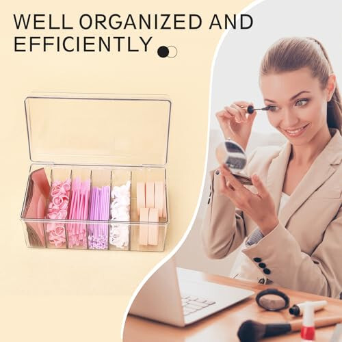 MoyRetty Acrylic Lash Extension Organizer, Large Capacity Eyelash Extension Supplies Storage Container Box, Neatly Store and Organize Your Lash Supplies (Clear) - 2