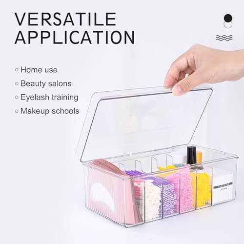 MoyRetty Acrylic Lash Extension Organizer, Large Capacity Eyelash Extension Supplies Storage Container Box, Neatly Store and Organize Your Lash Supplies (Clear) - 3