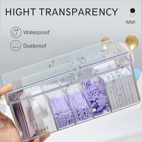 MoyRetty Acrylic Lash Extension Organizer, Large Capacity Eyelash Extension Supplies Storage Container Box, Neatly Store and Organize Your Lash Supplies (Clear) - 6