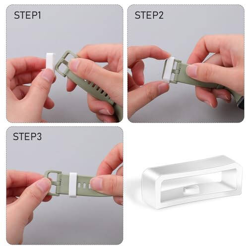 Mozeat Lens 6 PCS Watch Band Retainer Loops, White Silicone Watch Strap Holder Rings Replacement Parts Smartwatch Band Keeper Rubber Fastener Rings for Smart Sport Watches (Size: 18mm/20mm/22mm) - 3