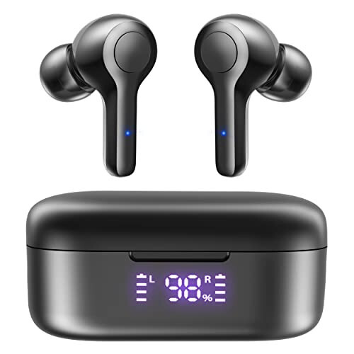 MOZOTER Bluetooth 5.3 Wireless Earbuds, Deep Bass Loud Sound Clear Call Noise Cancelling with 4 Microphones in-Ear Headphones with Wireless Charging Case Compatible for iPhone Android, Workout - 1