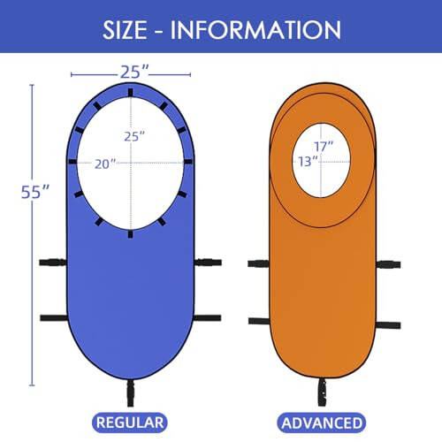 MR Tennis Targets 55”x25”, Large Pop Up Tennis Targets w/Advanced Training Rings, Racquet Trainer Driving Range Hitting Practice Rings, Tennis Serve Training Aid w/Carry Bag, Pack of 2 - 2