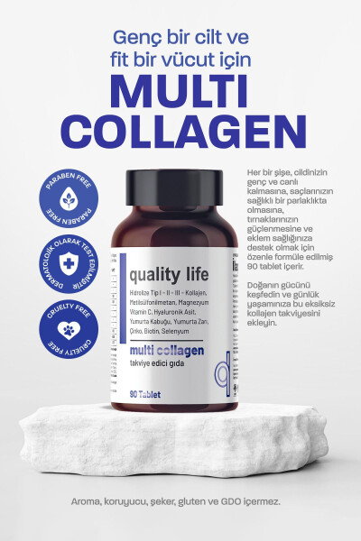 Multi Collagen 90 Tablets - Type 1-2-3-5-10 Collagen MSM Magnesium Vitamin C Eggshell Membrane Zinc - 2