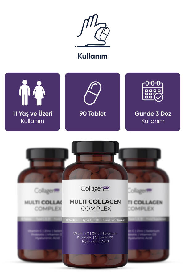 Multi Kolajen Kompleks, Probiyotik & Multivitamin 1500 mg x 90 Tablet - 10