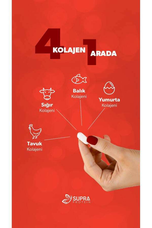 Multi Kolajen Kompleksi 60 Tablet - 5 Tip Kolajen Karışımı + Hyaluronik Asit & C Vitamini - 6