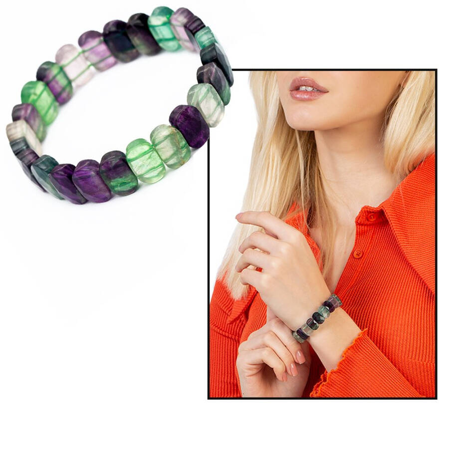 Multicolored Agate Natural Stone Rolex Women's Bracelet - 5