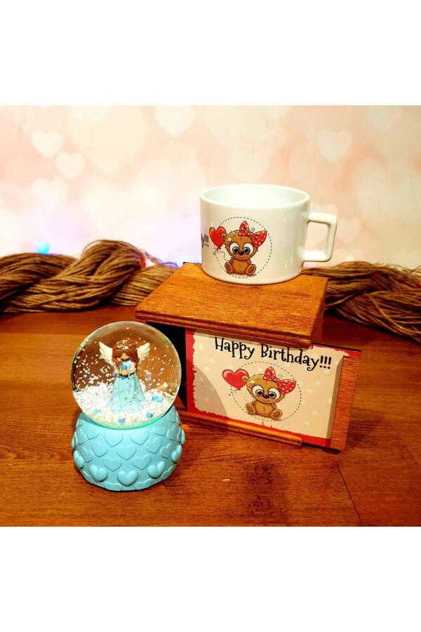 Musical Lighted Magic Mermaid Snow Globe And Birthday Happy Birthday Cute Bear Boxed Mug - 1