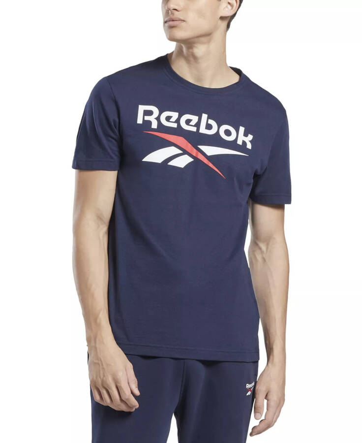 Мужская футболка с коротким рукавом Slim Fit Identity с большим логотипом Navy/White/Red - 1