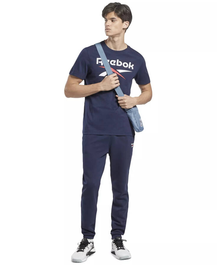 Мужская футболка с коротким рукавом Slim Fit Identity с большим логотипом Navy/White/Red - 5