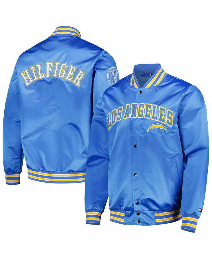 Мужская куртка-бомбер Los Angeles Chargers Elliot Varsity Powder Blue с полной застежкой-молнией - 1