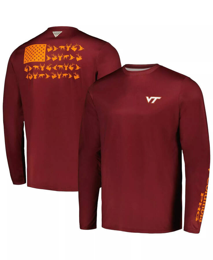 Мужская бордовая футболка с длинным рукавом Virginia Tech Hokies Terminal Shot Omni-Shade Maroon - 1